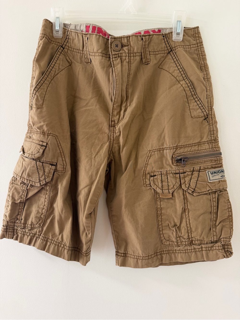 UNIONBAY Cargo Shorts Mens 30 Tan Excellent Utility Pockets Cotton